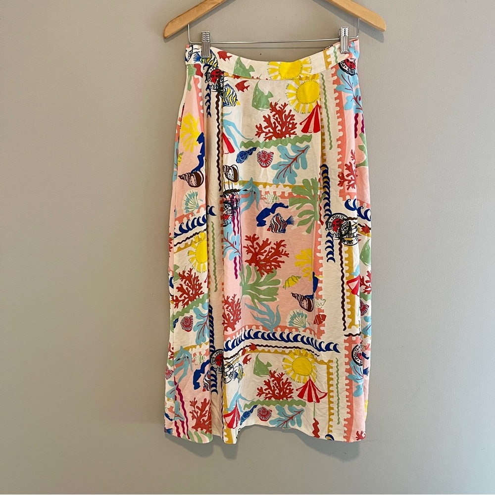 Zara Patchwork Printed Cape Graphic Maxi Skirt Si… - image 3